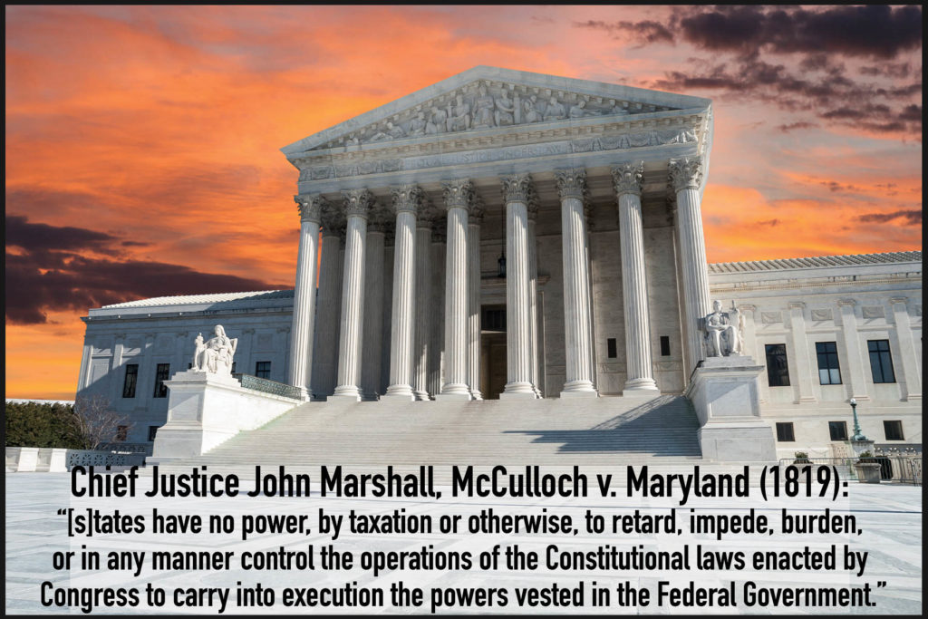 Supreme court with words about muculloch v maryland
